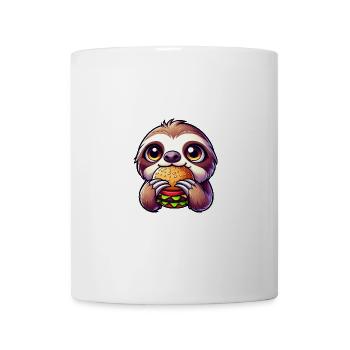 Drôle paresseux burger dessin animé - Mug blanc - blanc - Devant