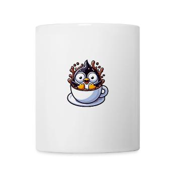 Pinguin Kaffee Kaffeetrinker liebt Koffein - Tasse - Weiß - Vorne