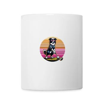 Funny Border Collie Golfer Playing Golf - Mug - white - Front