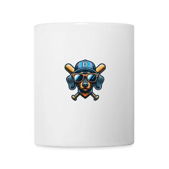 Cooler Dackel Jagdhund Baseball Spieler Sport - Tasse - Weiß - Vorne