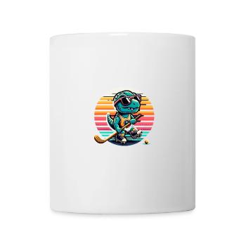 Cooler Retro Dinosaurier Dino Feldhockey Spieler - Tasse - Weiß - Vorne