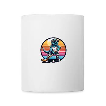 Équipe de joueurs de hockey sur gazon Dinosaur Dino - Mug blanc - blanc - Devant