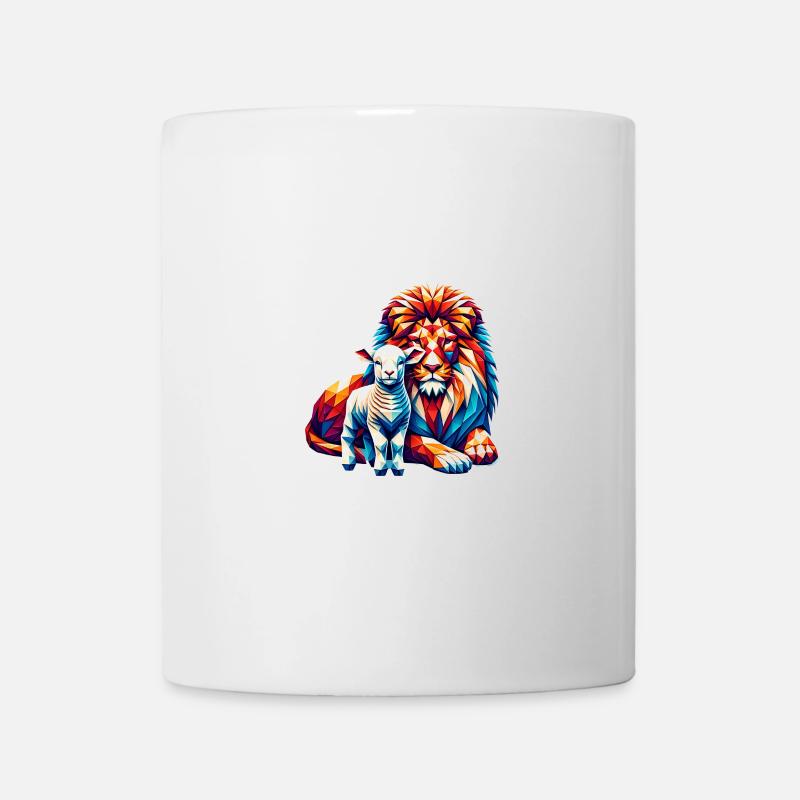Christliche Kleidung Löwe Und Lamm - Tasse - Weiß