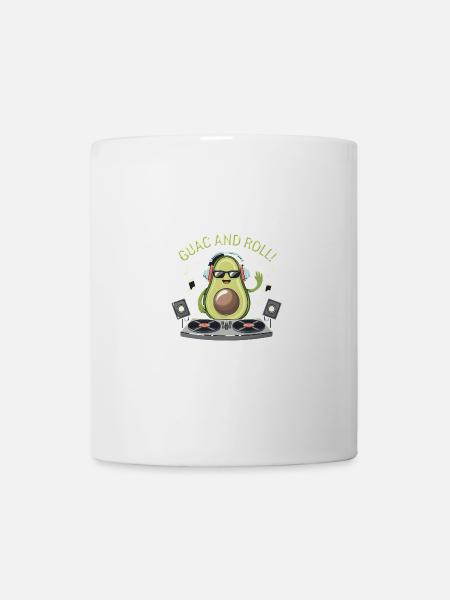 Avocado Guac En Roll Muziek DJ - Mok - wit