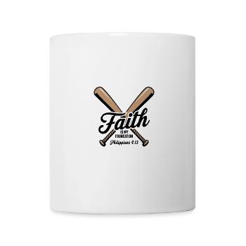 Glaube Ist Mein Fundament Philippians Baseball - Tasse - Weiß - Vorne