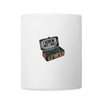 Werkzeugkasten Humor: I Screw. I Nut. I Bolt. - Tasse - Weiß - Vorne