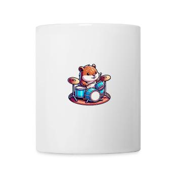 Mignon Castor Tambour Design Amusant - Mug blanc - blanc - Devant