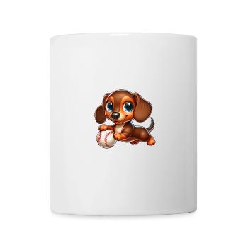 Cute Dachshund Baseball Sports - Mug - white - Front