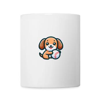 Niedlicher Dackel mit Baseball Sport - Tasse - Weiß - Vorne