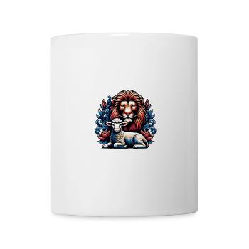 Vêtements chrétiens Lion et Agneau - Mug blanc - blanc - Devant