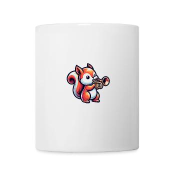 Cute squirrel with trumpet - Mug - white - Front