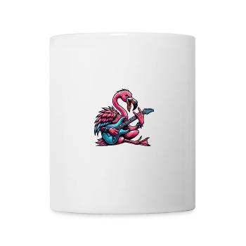 Flamingo avec guitare électrique fait vibrer votre monde - Mug blanc - blanc - Devant