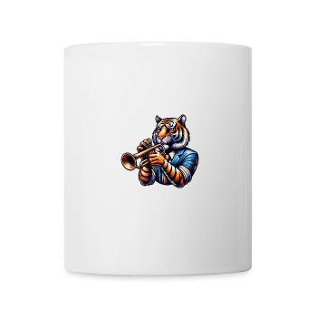 Tiger Mit Trompete In Anzug - Tasse - Weiß - Vorne