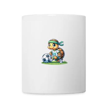 Fußballspielende Schildkröte mit Nummer 29 - Tasse - Weiß - Vorne
