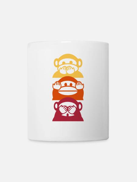 singes de couleur - Mug blanc - blanc