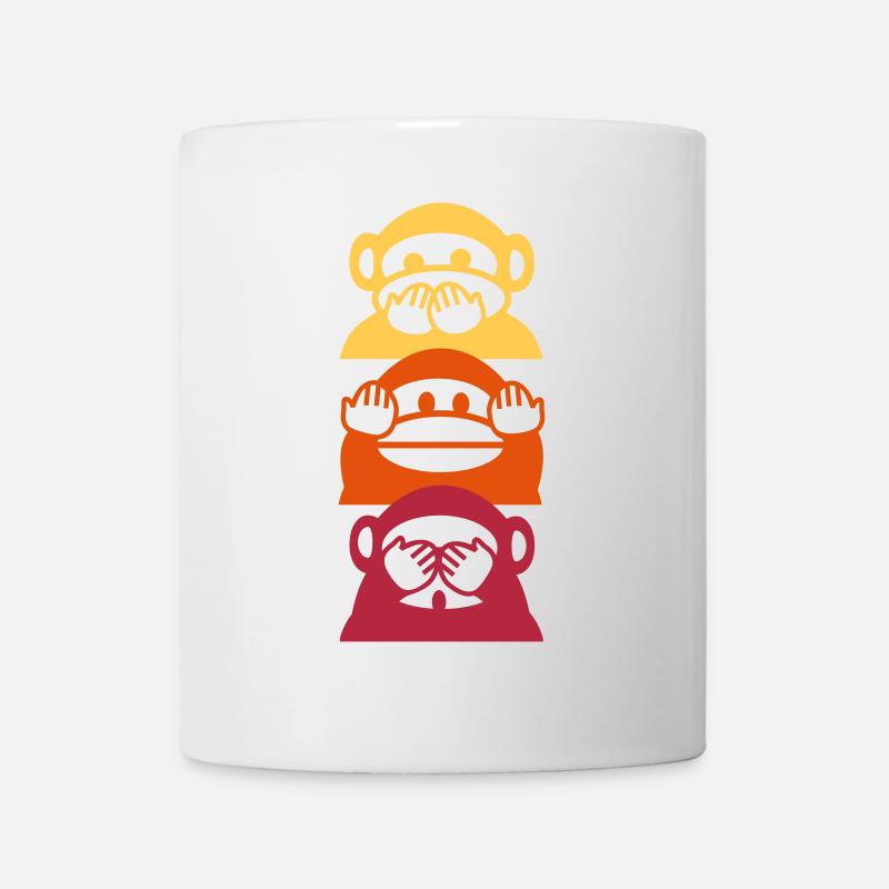 singes de couleur - Mug blanc - blanc