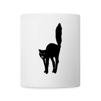 Finger weg! schwarzer Kater Katze Halloween Symbol - Tasse - Weiß - Vorne