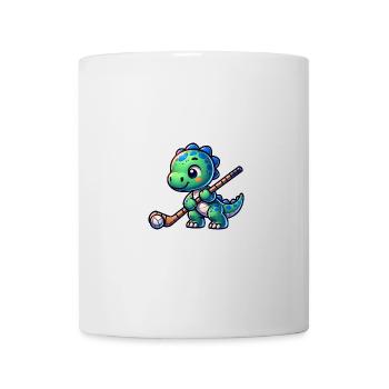 Niedlicher Dinosaurier Dino Hockey Spieler - Tasse - Weiß - Vorne