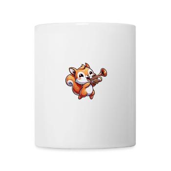 Écureuil joyeux avec trompette : un - Mug blanc - blanc - Devant