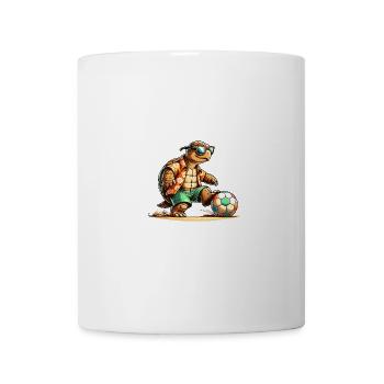 Casual turtle with soccer glasses - Mug - white - Front