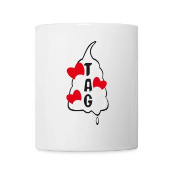 Sahne mit Herzen und viel Liebe. - Tasse - Weiß - Vorne
