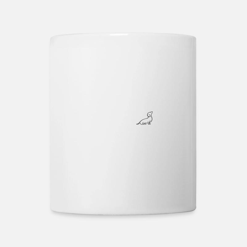 Dachshund, Dackel, Teckel, Rauhaardackel Line Art - Tasse - Weiß