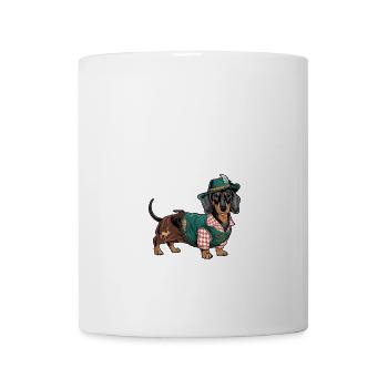 Teckel bavarois Chemise rouge blanche Costume traditionnel Bavière - Mug blanc - blanc - Devant