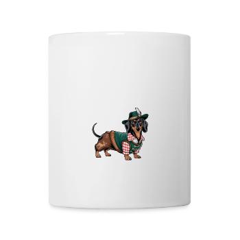Teckel bavarois Chemise rouge blanche Costume traditionnel Bavière - Mug blanc - blanc - Devant