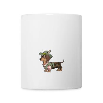Teckel bavarois Chemise rouge blanche Costume traditionnel Bavière - Mug blanc - blanc - Devant