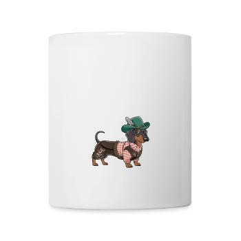 Teckel bavarois Chemise rouge blanche Costume traditionnel Bavière - Mug blanc - blanc - Devant