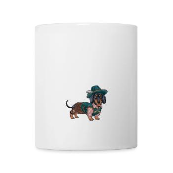 Teckel bavarois Chemise rouge blanche Costume traditionnel Bavière - Mug blanc - blanc - Devant