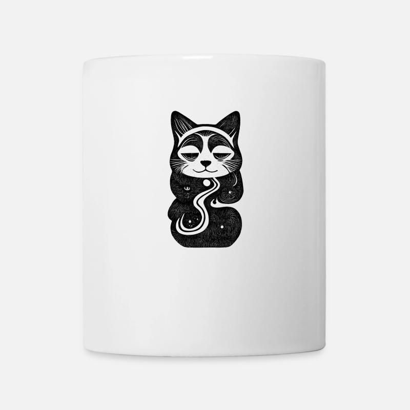Hochsitzende Katze - Tasse - Weiß