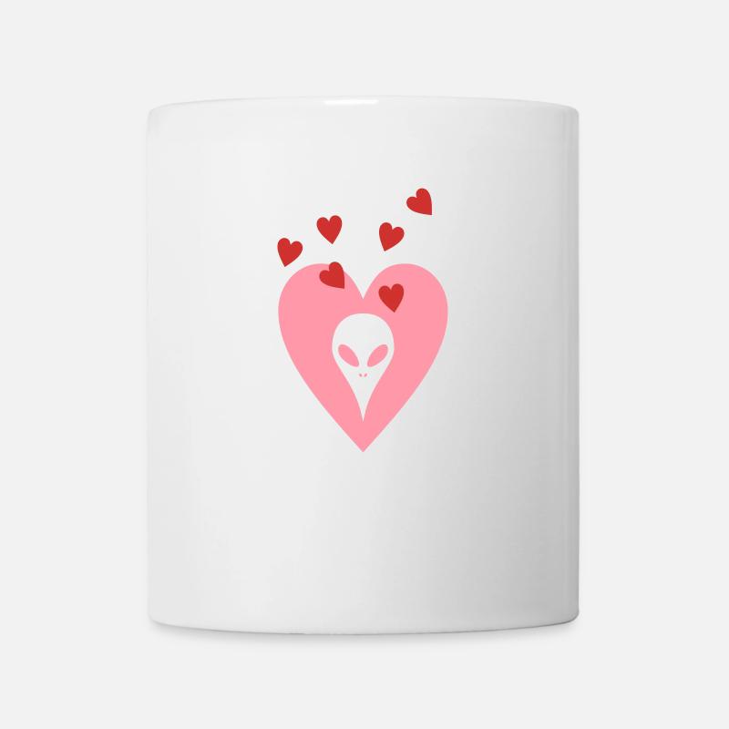 Alien Herzchen - Tasse - Weiß