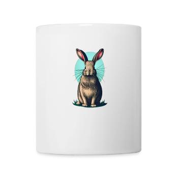 Easter bunny with turquoise egg - Mug - white - Front