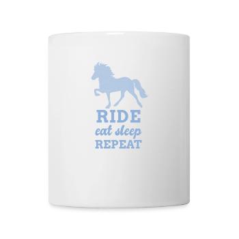 Reiten Essen Schlafen Reiter Islandpferd - Tasse - Weiß - Vorne