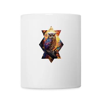 Eule auf dem Baum im Herbst - Tasse - Weiß - Vorne