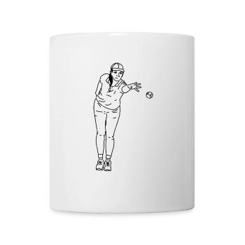 Petanque Spielerin Linkshänderin - Tasse - Weiß - Vorne
