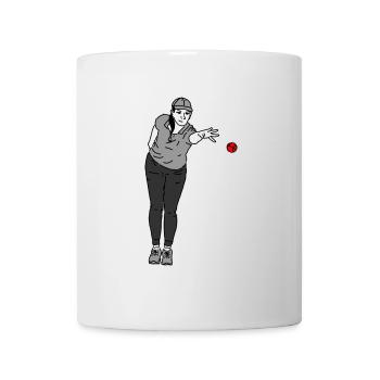 Petanque Spielerin Linkshänderin - Tasse - Weiß - Vorne