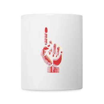 Bold Red Hand Gesture Design - Mug - white - Front