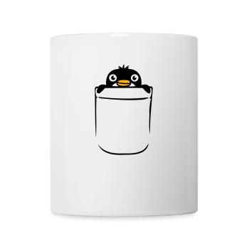 Little Penguin in Breast Pocket Bag Shirt Bag - Mug - white - Front