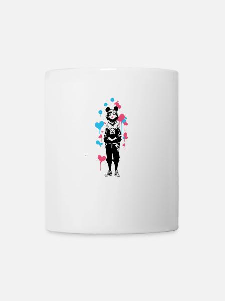 Street Art Fille 23252 - Mug blanc - blanc