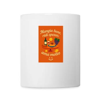 Mangia bene – Design italien de joie de vivre - Mug blanc - blanc - Devant