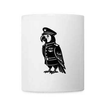Papagei als General – Tierischer Kommandant - Tasse - Weiß - Vorne