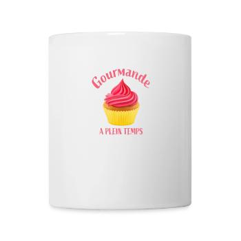 gourmande a plein temps - Mug blanc - blanc - Devant