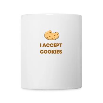 j'accepte les cookies drôle jeu de mots blague cadeau - Mug blanc - blanc - Devant