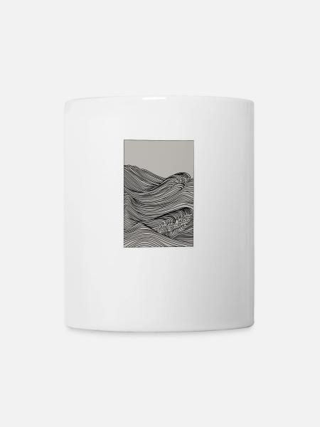 Les vagues comme croquis - Mug blanc - blanc