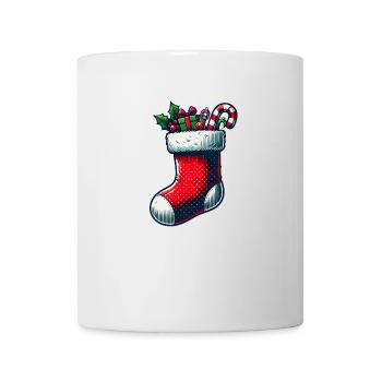 Weihnachtsstrumpf - Tasse - Weiß - Vorne