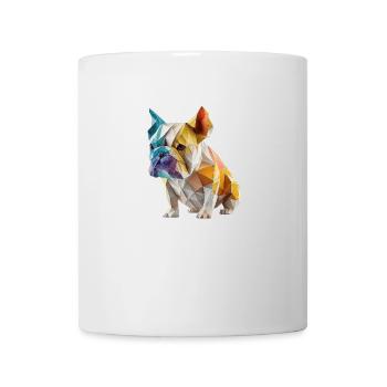 Moderne Farbenfrohe Origami Bulldog Hund - Tasse - Weiß - Vorne