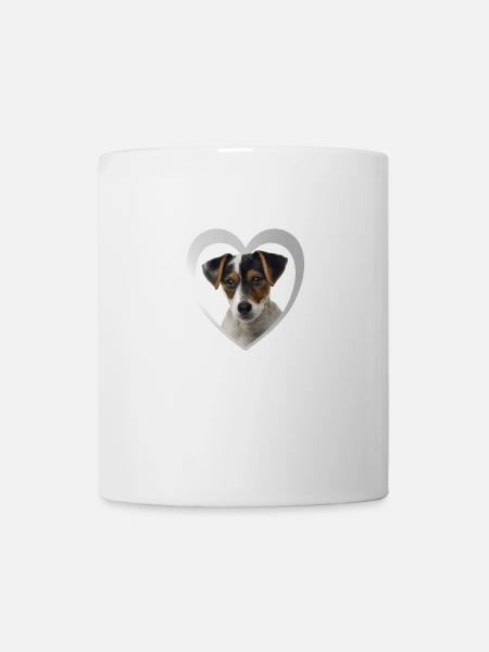 Jack Russel Terrier - Amoureux des chiens - Cœur de chien - Mug blanc - blanc