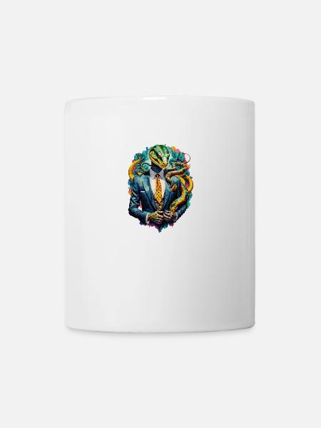 Schlange im Anzug - Tasse - Weiß